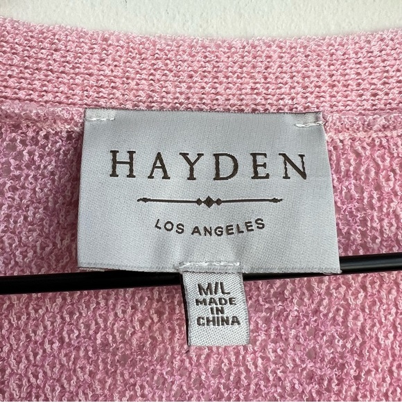 Hayden Los Angeles Pink Animal Print Long Cardigan Make Time For Love Leopard M - Picture 10 of 13